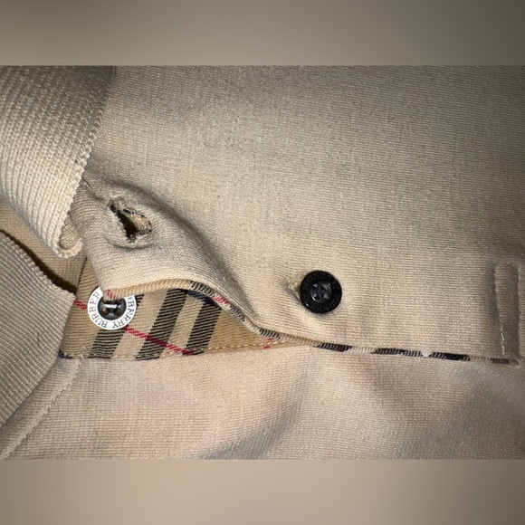 Vintage Burberry London Nova Check Cream Long Sleeve 100% Cotton Polo Shirt Sz M - Picture 6 of 16